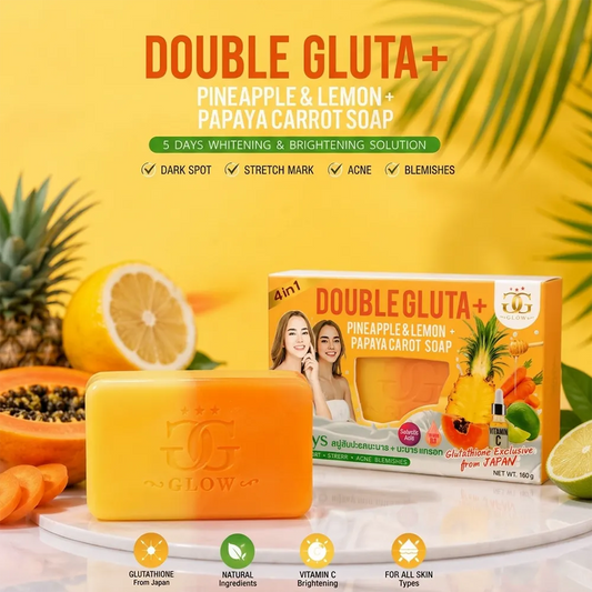 Double Gluta+ Pineapple & Lemon + Papaya Carrot Soap