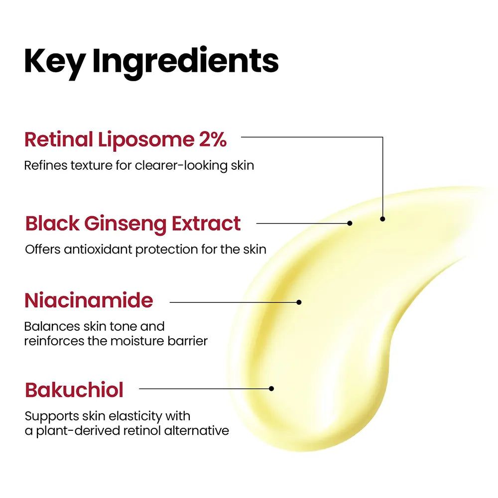 K-SECRET SEOUL 1988 Retinal Serum : Retinal Liposome 2% and 58% Black Ginseng 30 ml